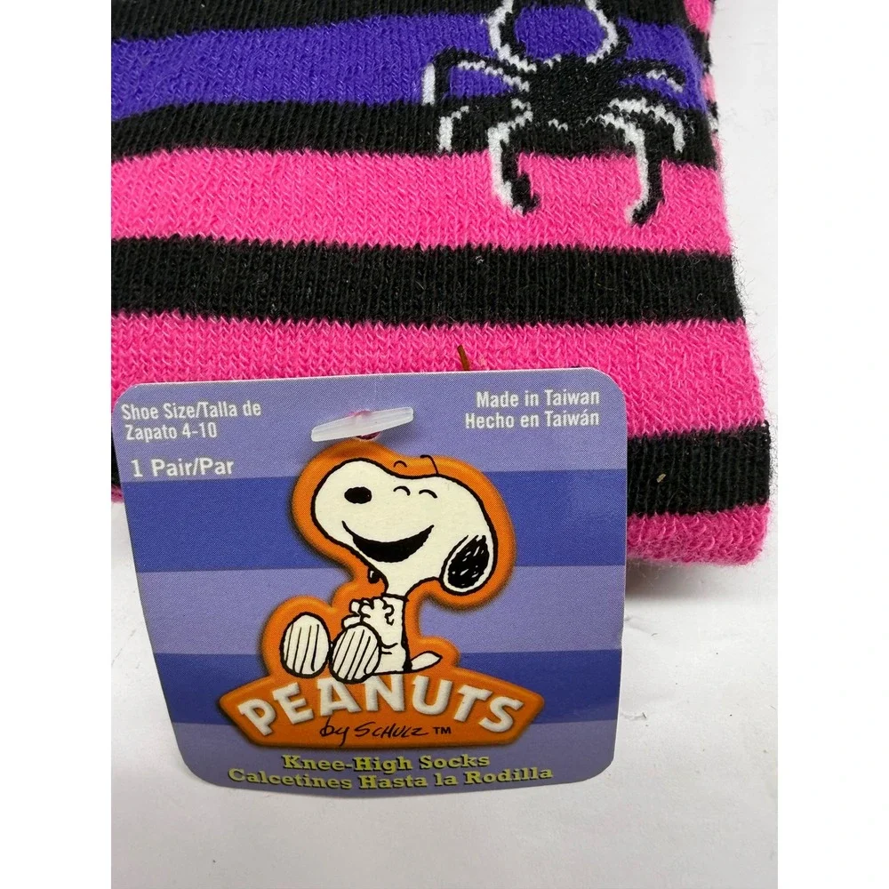 Pink Panther & Peanuts Snoopy Sock Bundle 3 Pairs Knee High & No Show Size 4-10